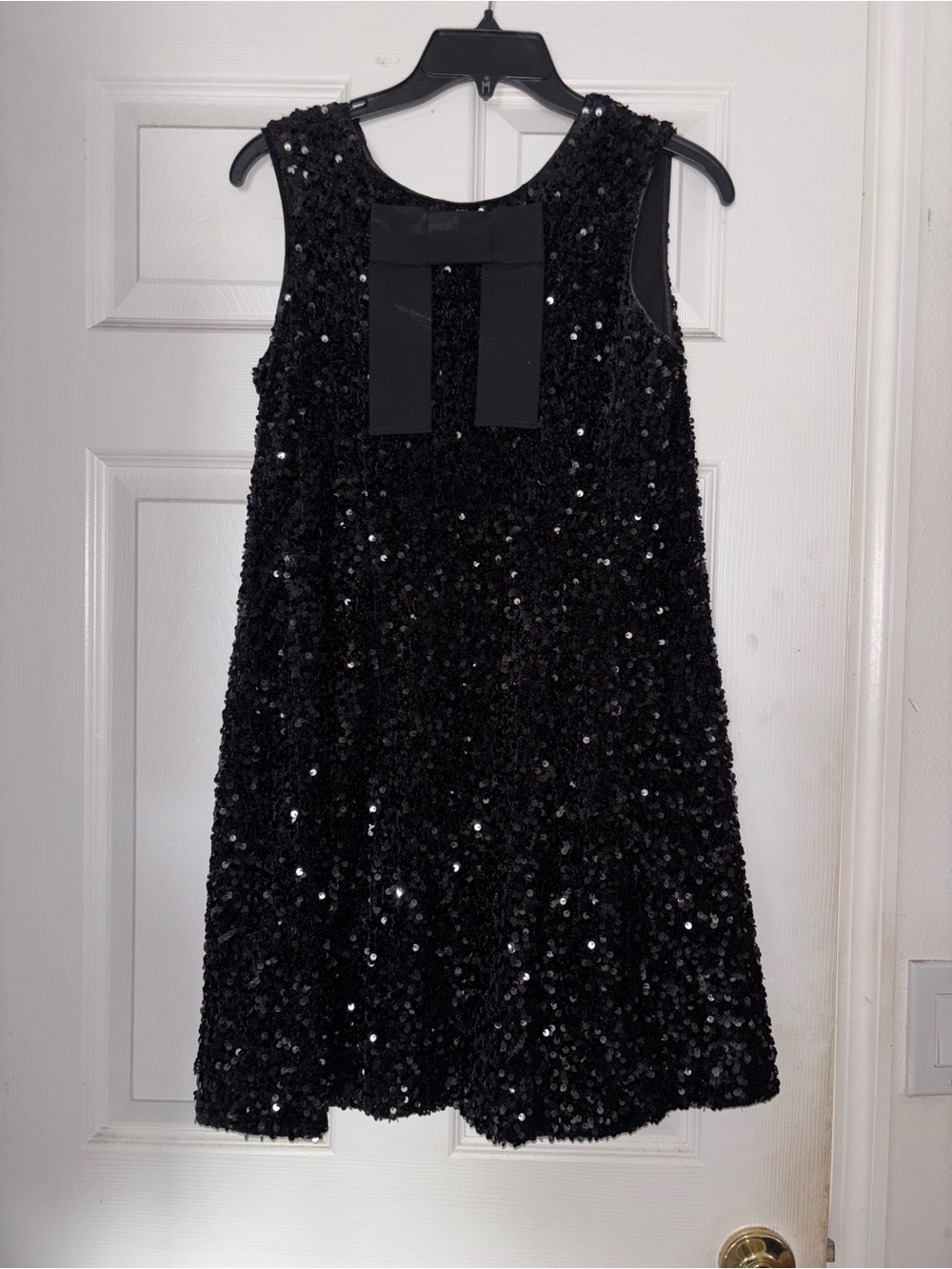 Black Sequin Bow-Back Formal Dress for Women